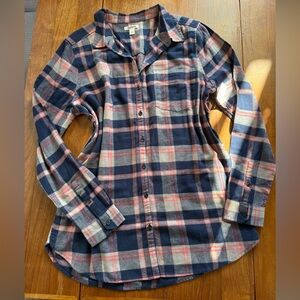 GOODTHREADS Women’s Large Brushed Flannel Boyfriend Tunic Top
